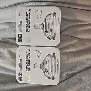 Como Tomo Bottle Replacement Nipples Silicone Bottle 4 Nipples Total New In Box